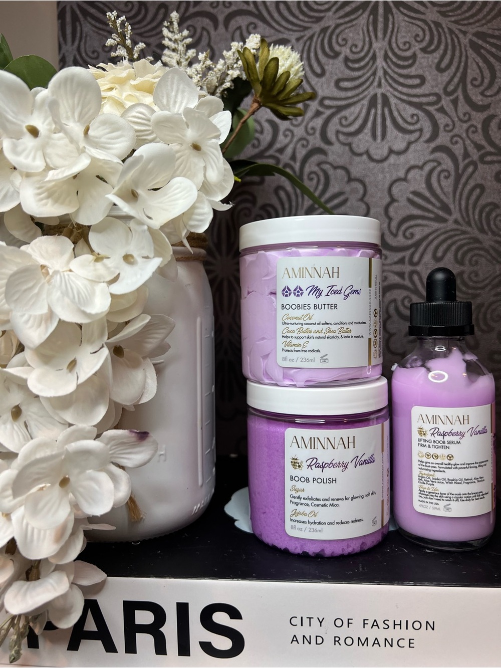 AMINNAH Raspberry Vanilla Boob Set